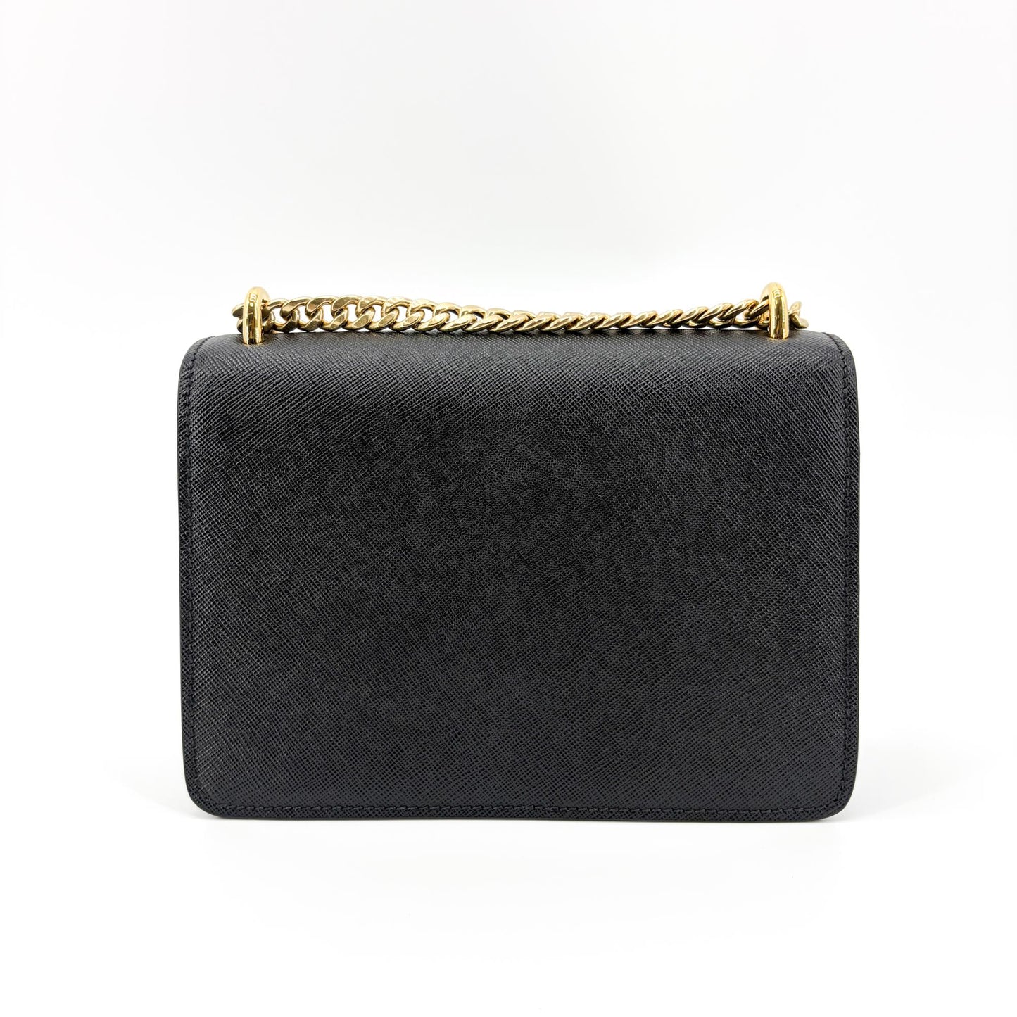 Prada Saffiano Chain Shoulder Bag Black