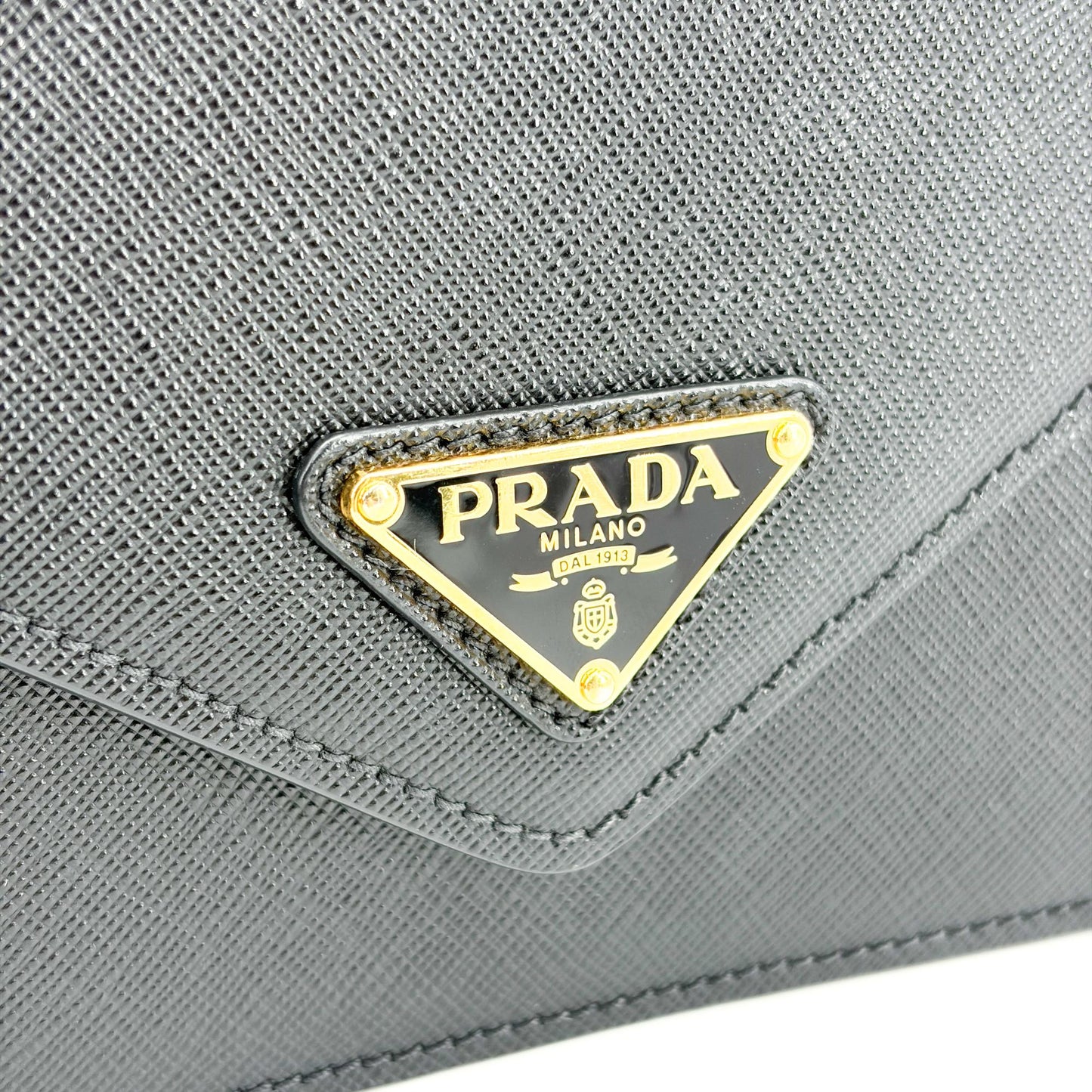 Prada Saffiano Chain Shoulder Bag Black