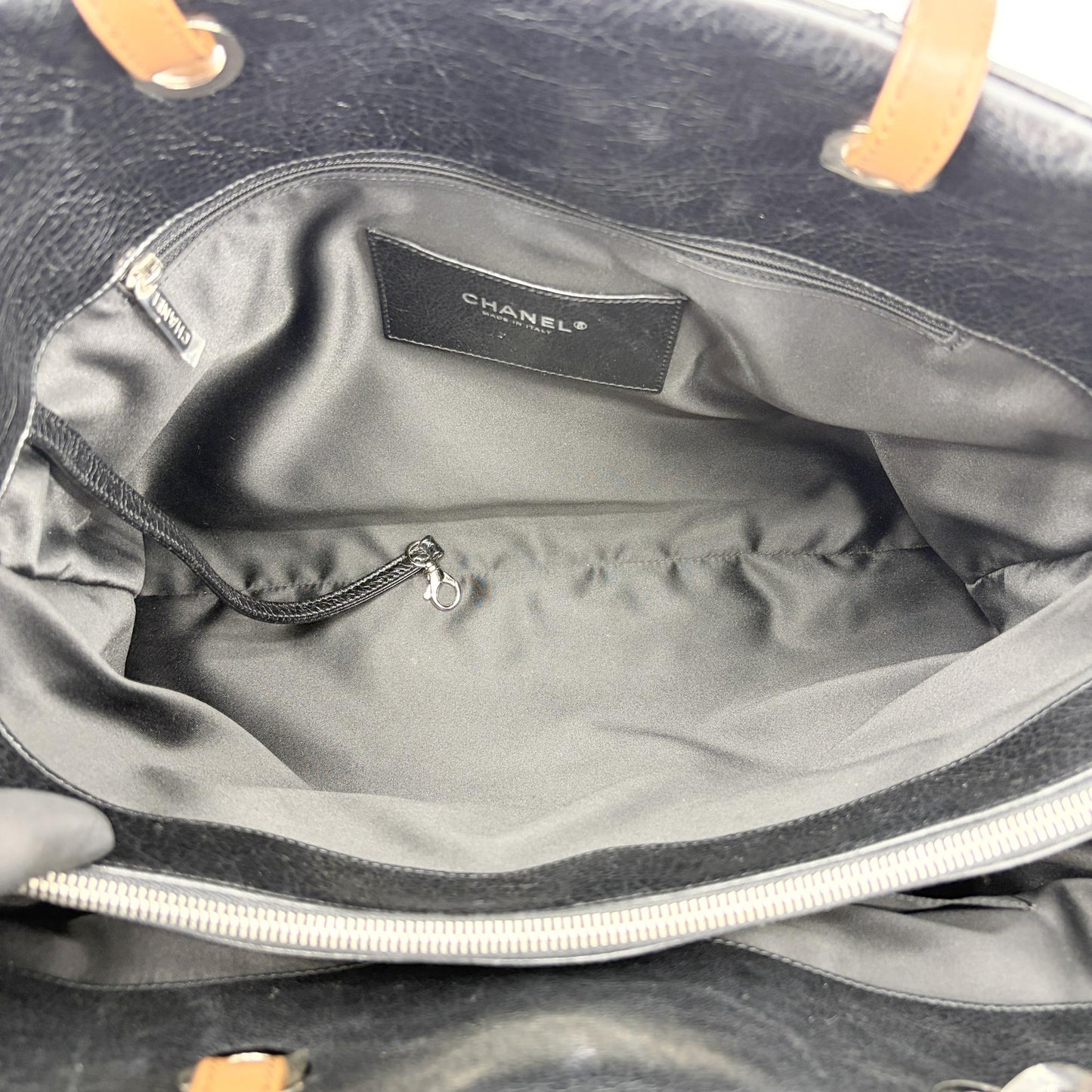 Chanel On the Road Crumpled Calfskin Tote Bag Black