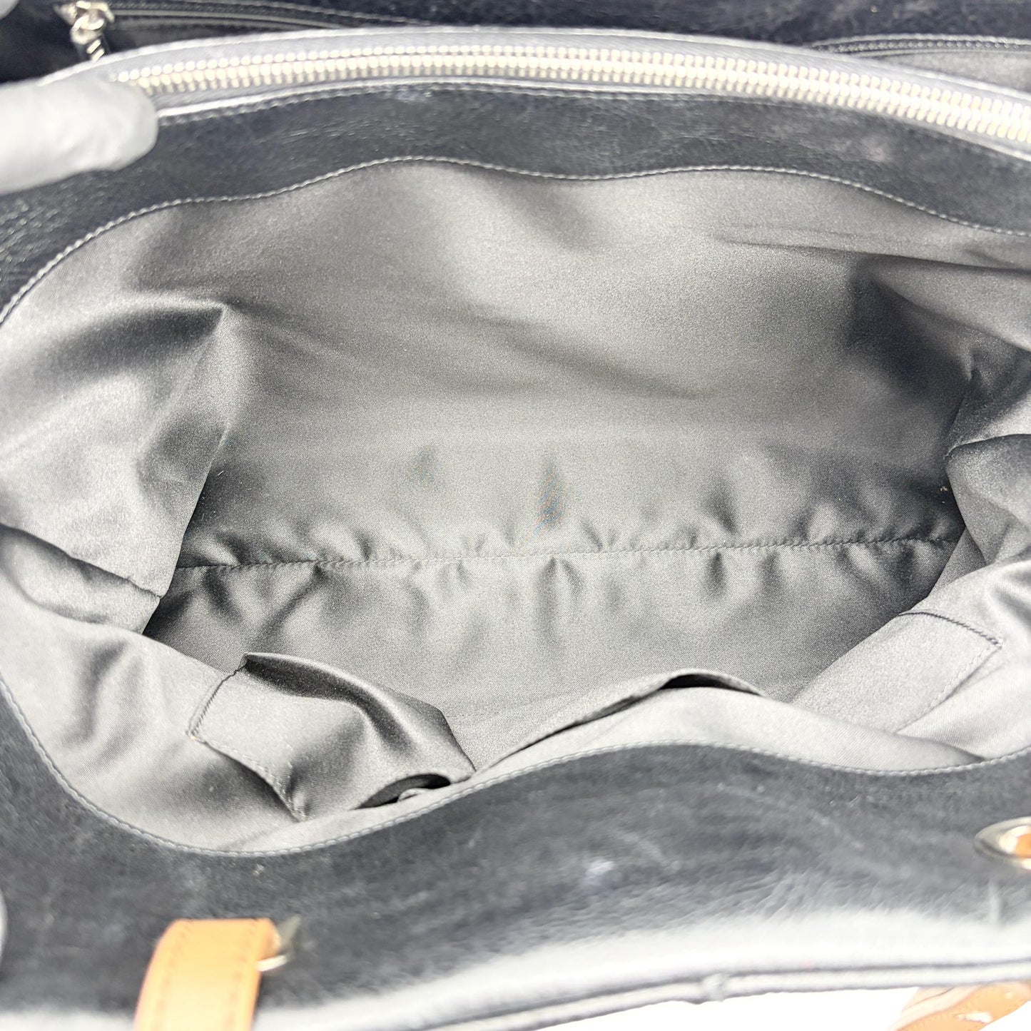 Chanel On the Road Crumpled Calfskin Tote Bag Black