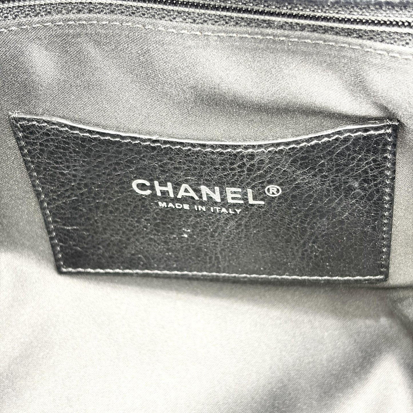 Chanel On the Road Crumpled Calfskin Tote Bag Black