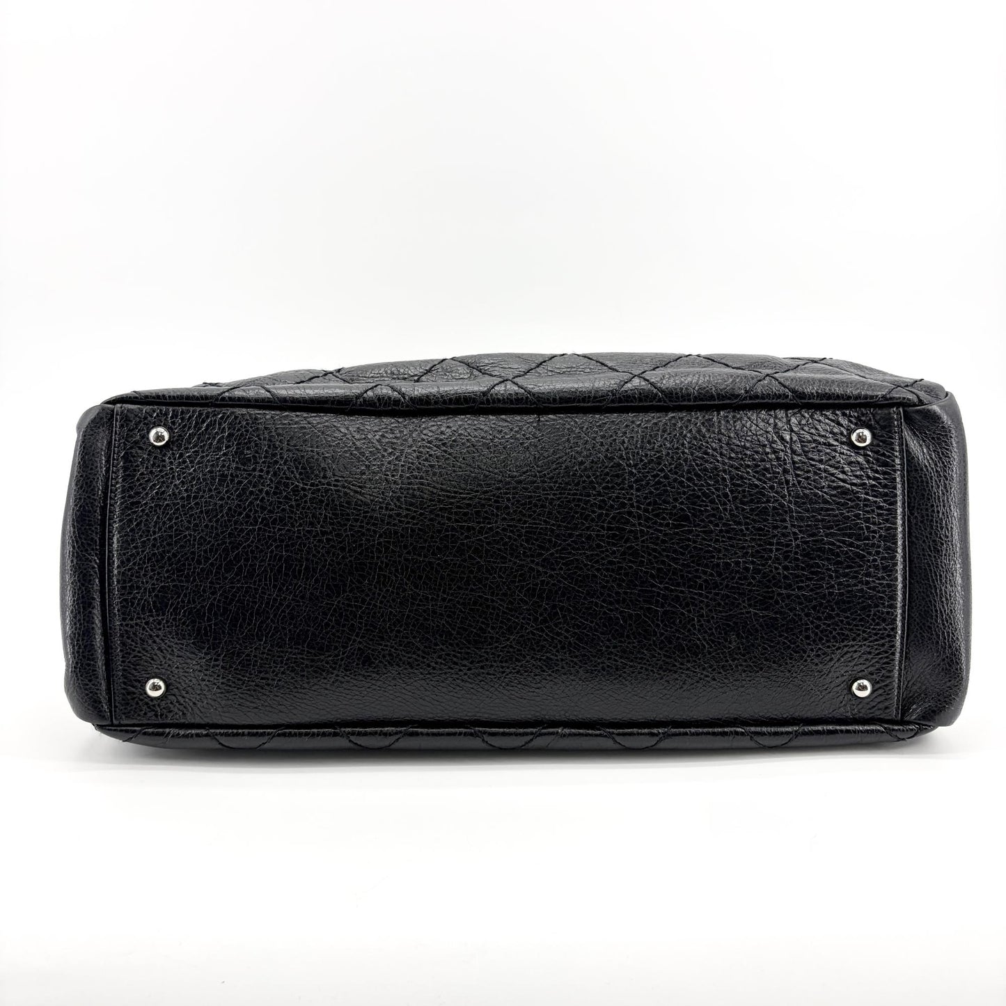 Chanel On the Road Crumpled Calfskin Tote Bag Black