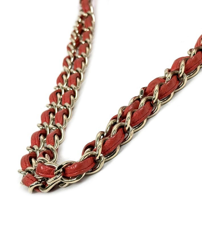 Chanel Orange Quilted CC Flap Chain Shoulder Bag