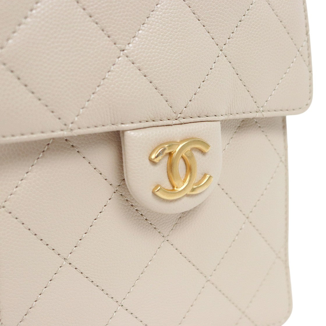 Chanel Beige Medium Caviar 25 Bag with Built-in Chip