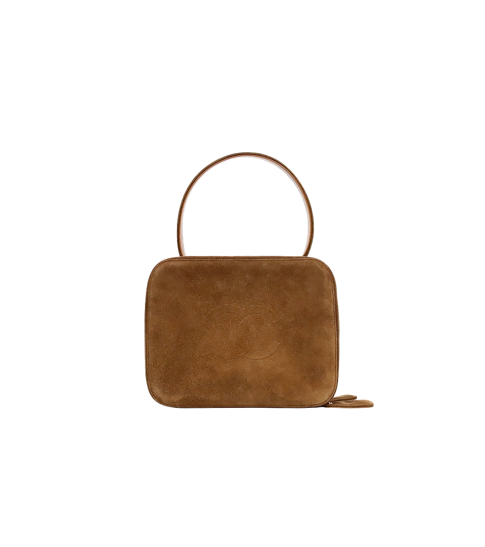 Chanel Brown Suede Big CC Tote Bag