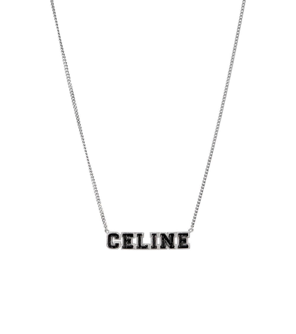 Celine Black University Silver Necklace