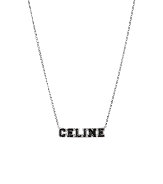 Celine Black University Silver Necklace
