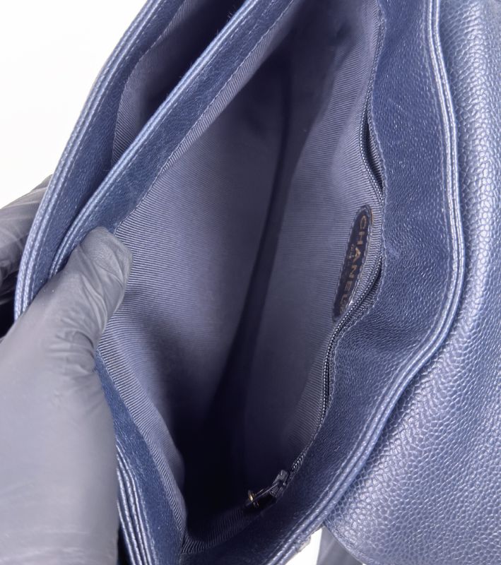 Chanel Navy Caviar Flap Shoulder Bag