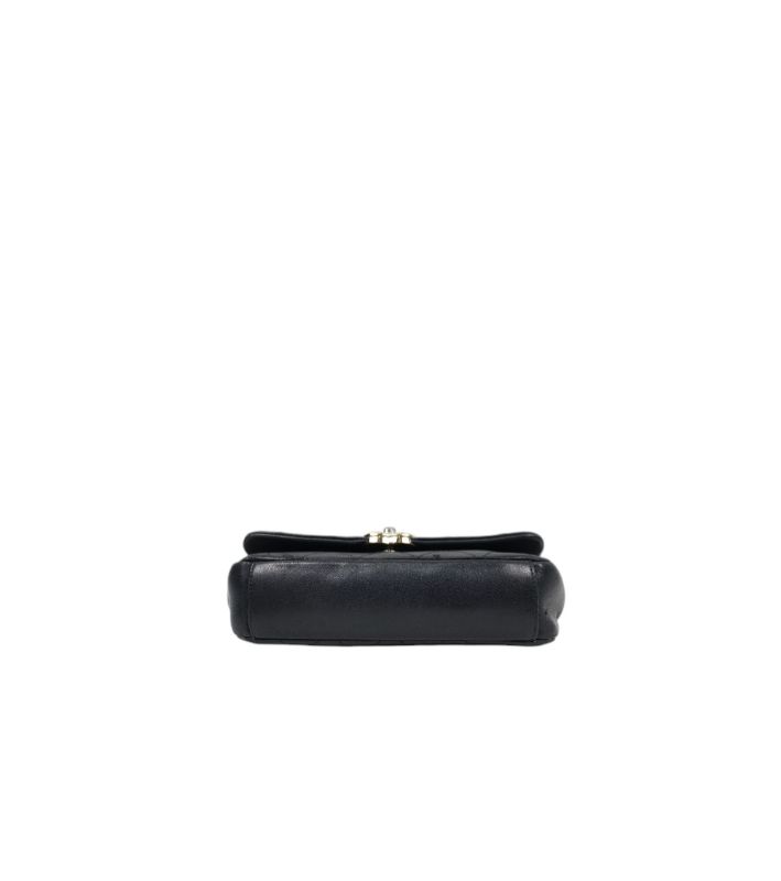 Chanel Black Lambskin Quilted CC Flap Chain Shoulder Bag