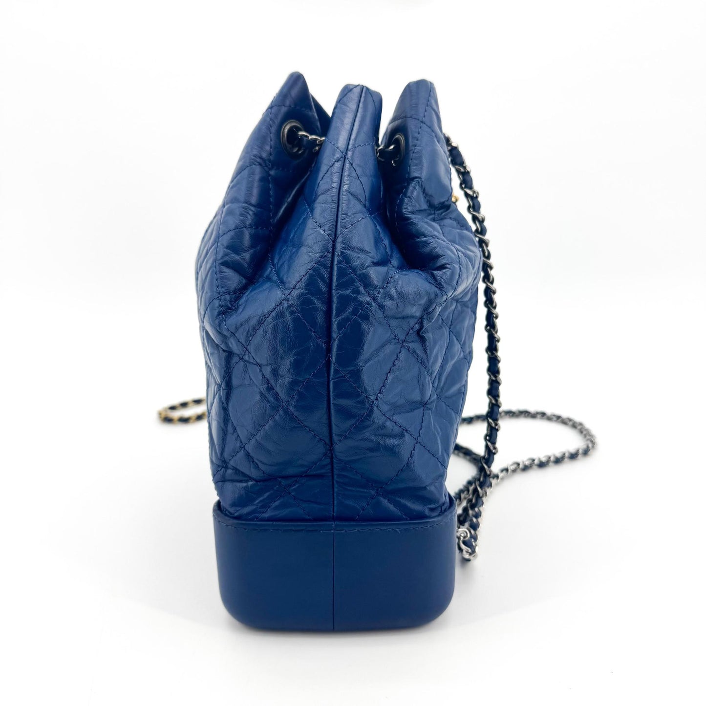 Chanel Gabrielle Backpack Small Blue Silver Hardware