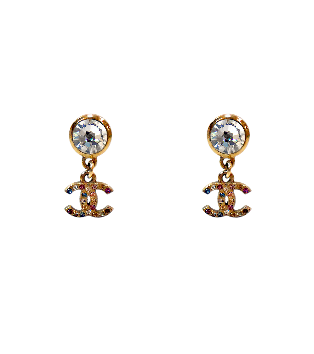 Chanel Cubic Drop CC Earrings