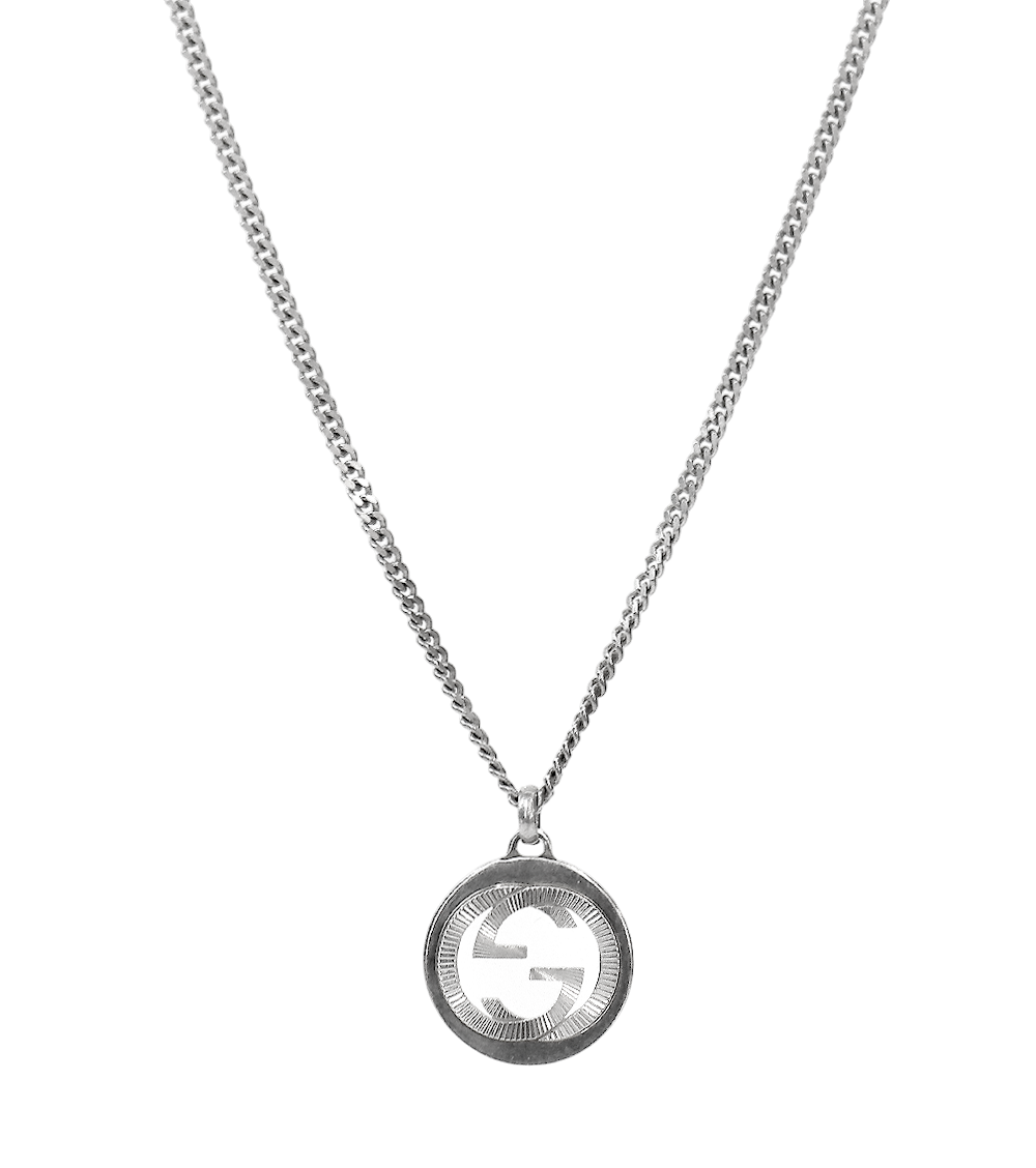 Gucci Round Interlocking G Silver Necklace