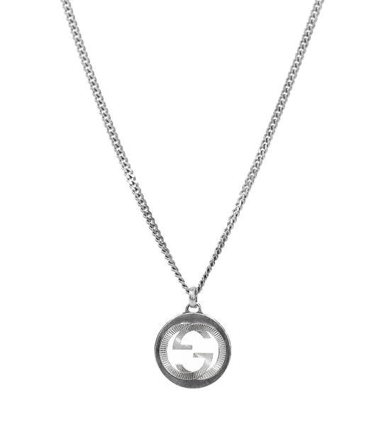 Gucci Round Interlocking G Silver Necklace