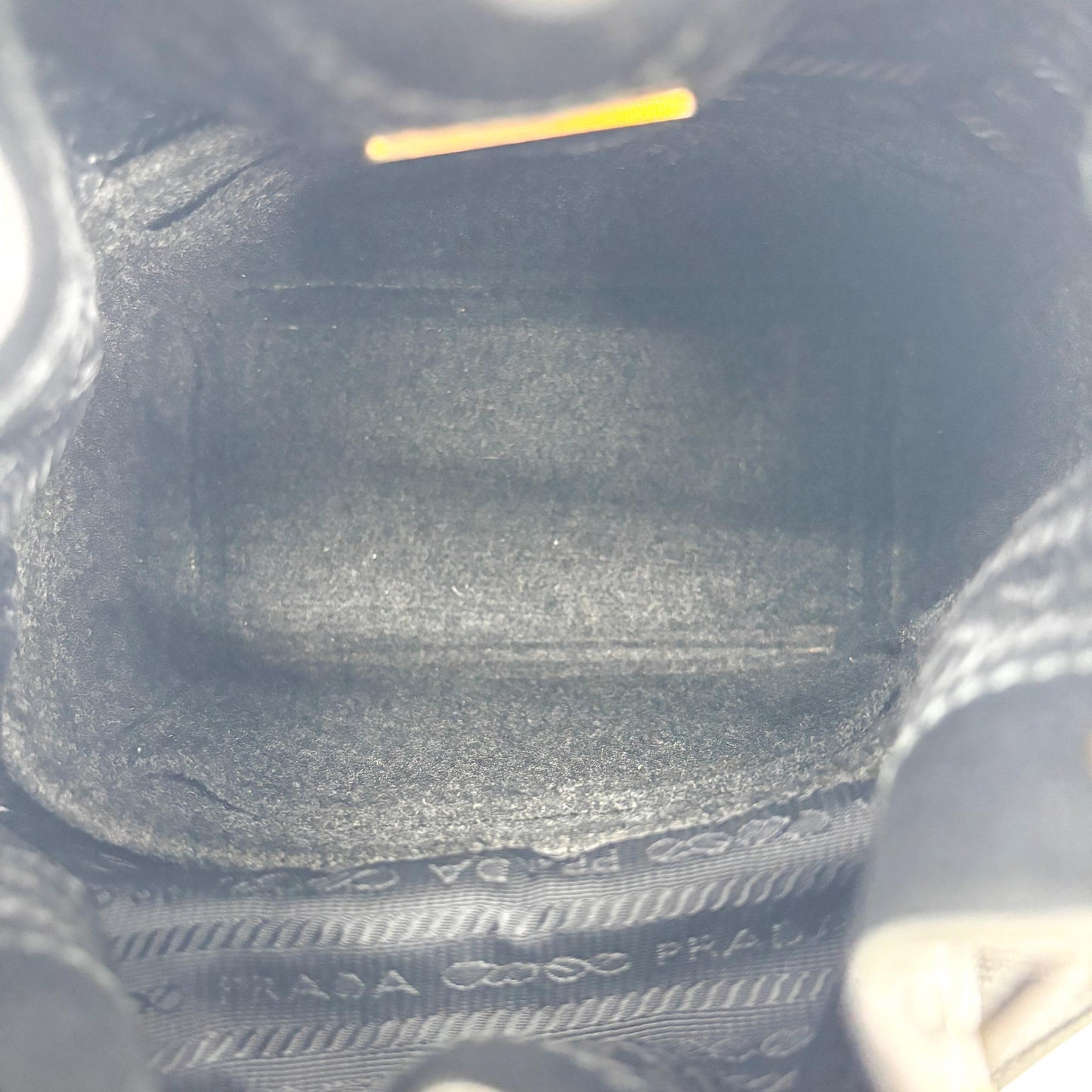 Prada Leather Duet Bucket Bag Black