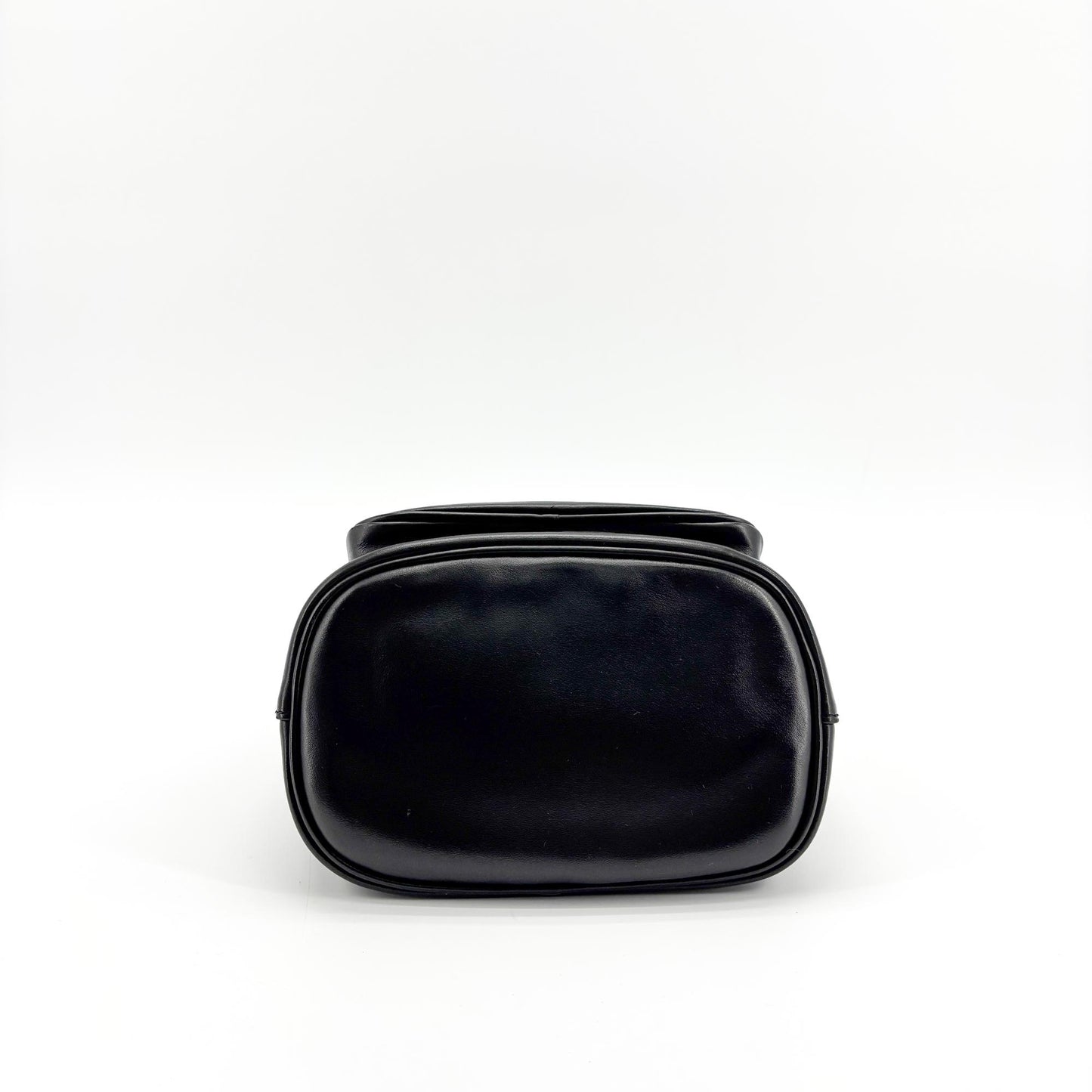 Prada Leather Duet Bucket Bag Black