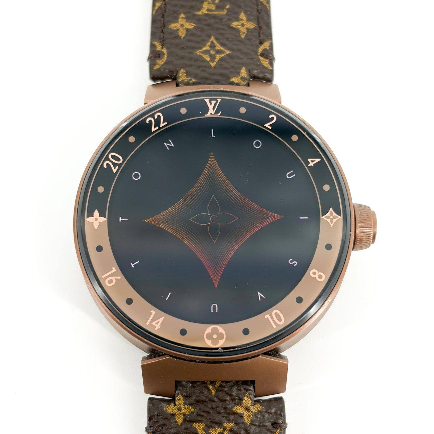 Louis Vuitton Tambour Horizon Matte Brown Monogram Canvas Strap