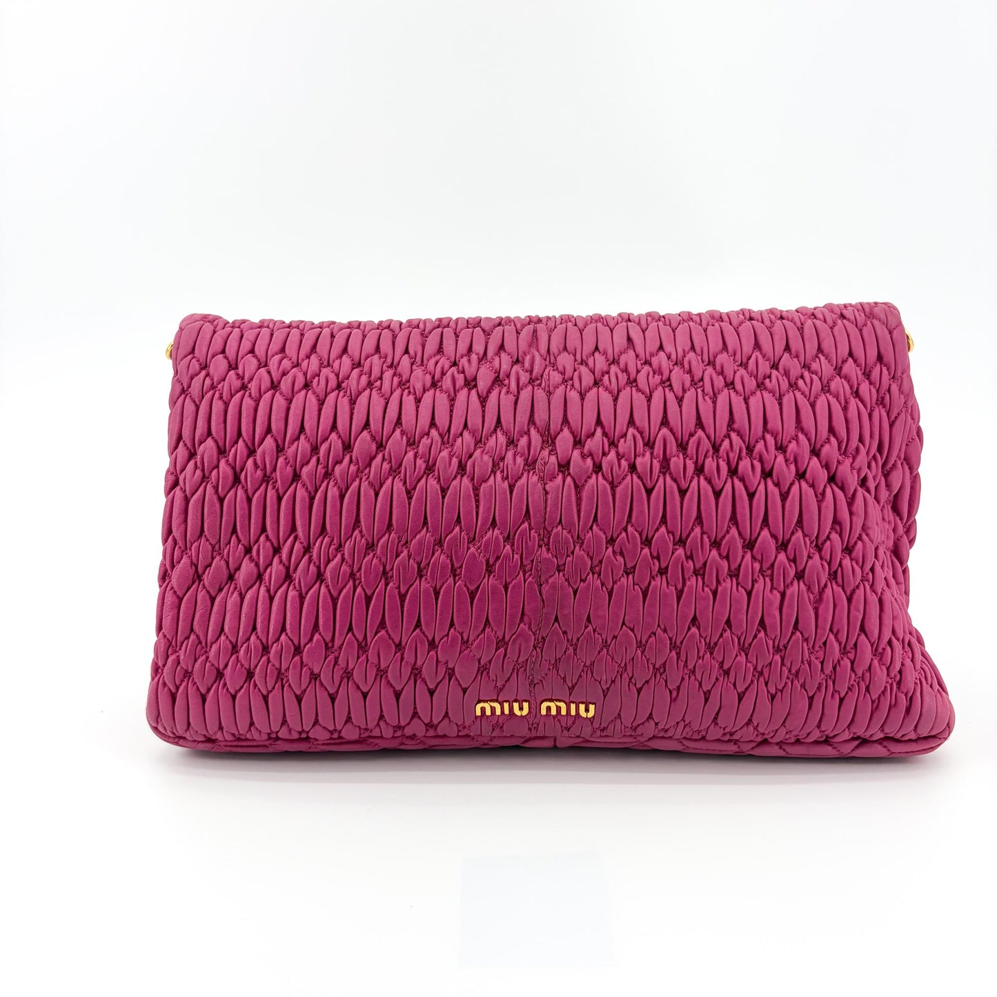 Miu Miu Matelassé Coke Crystal Lock Clutch Bag Pink