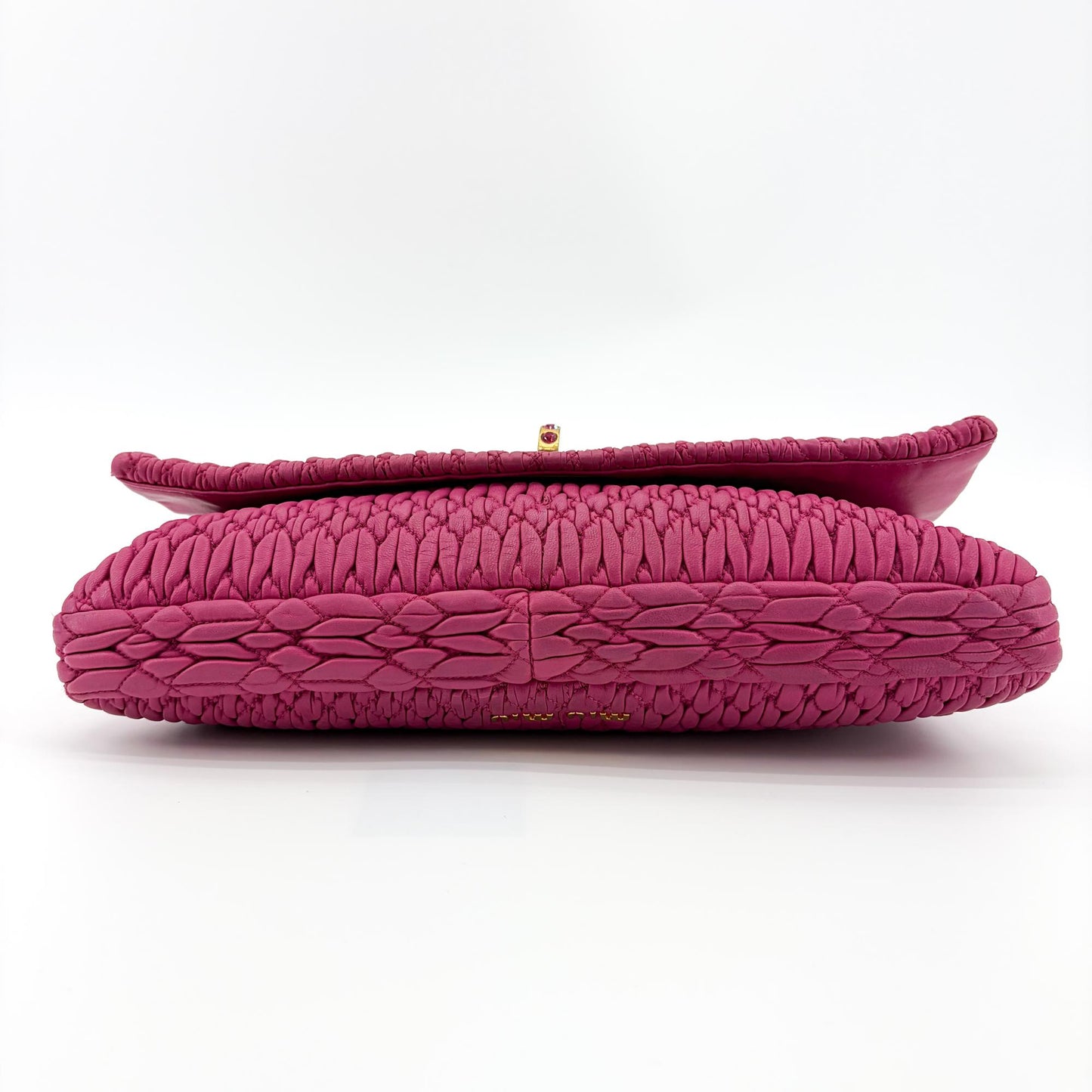 Miu Miu Matelassé Coke Crystal Lock Clutch Bag Pink