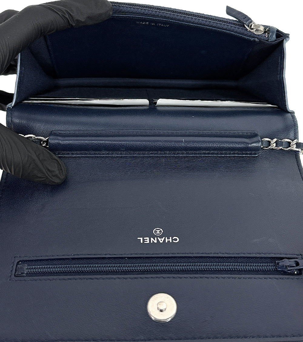 Chanel Blue Lambskin WOC Crossbody Bag