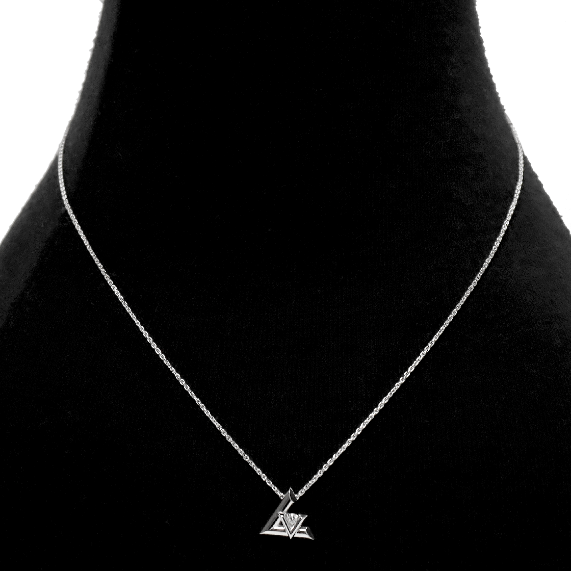 Louis Vuitton Small 18K White Gold LV Bolt Pendant Diamond Necklace