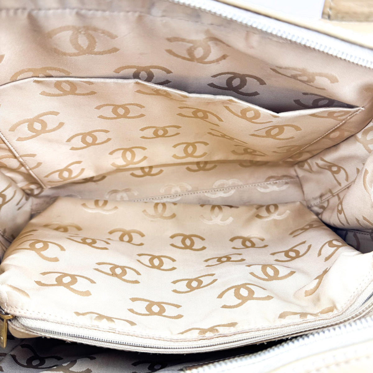 Chanel Wild Stitch Quilted Tote Bag Camel Gold Hardware