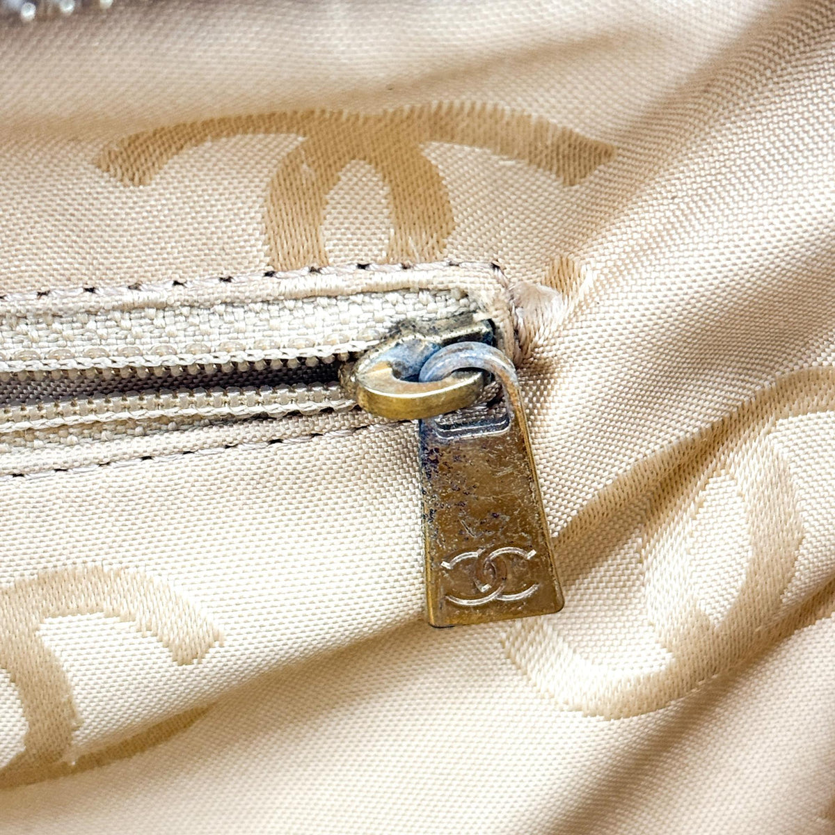 Chanel Wild Stitch Quilted Tote Bag Camel Gold Hardware