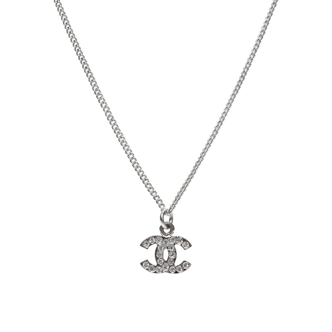 Chanel Cubic CC Silver Necklace