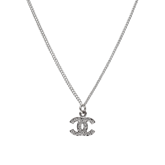 Chanel Cubic CC Silver Necklace