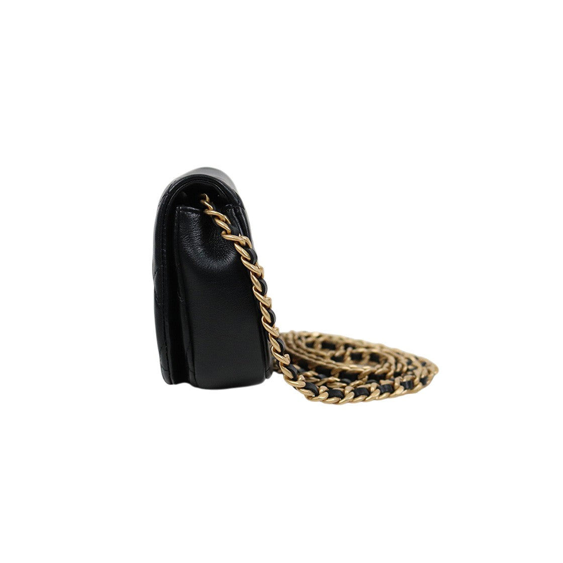 Chanel Black Leather Mini Chain Crossbody Bag