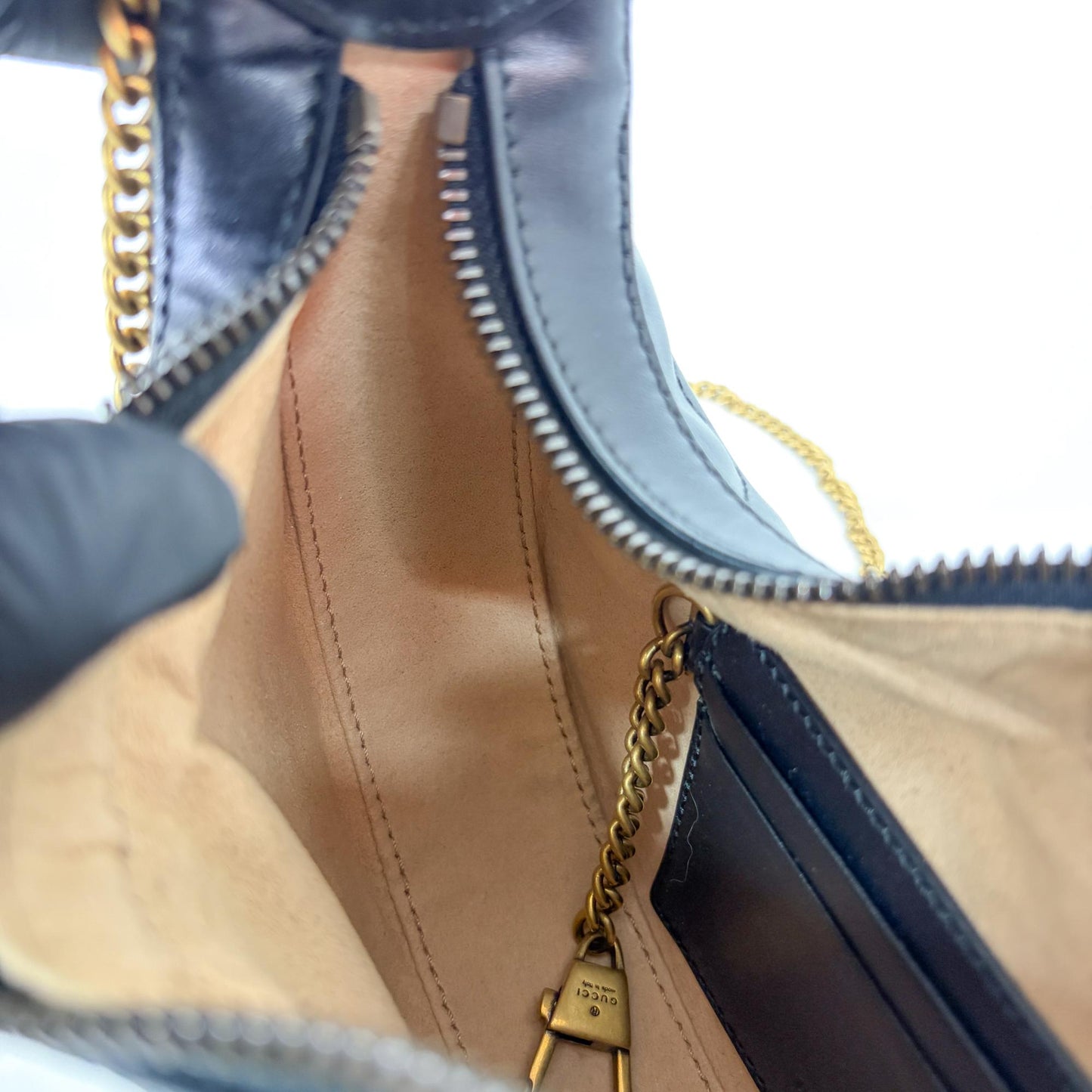 Gucci GG Marmont Half Moon Mini Shoulder Bag Black