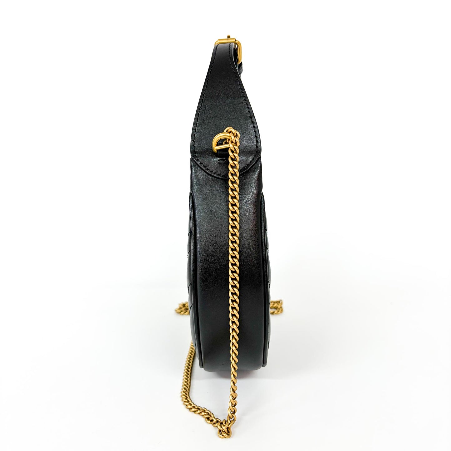 Gucci GG Marmont Half Moon Mini Shoulder Bag Black