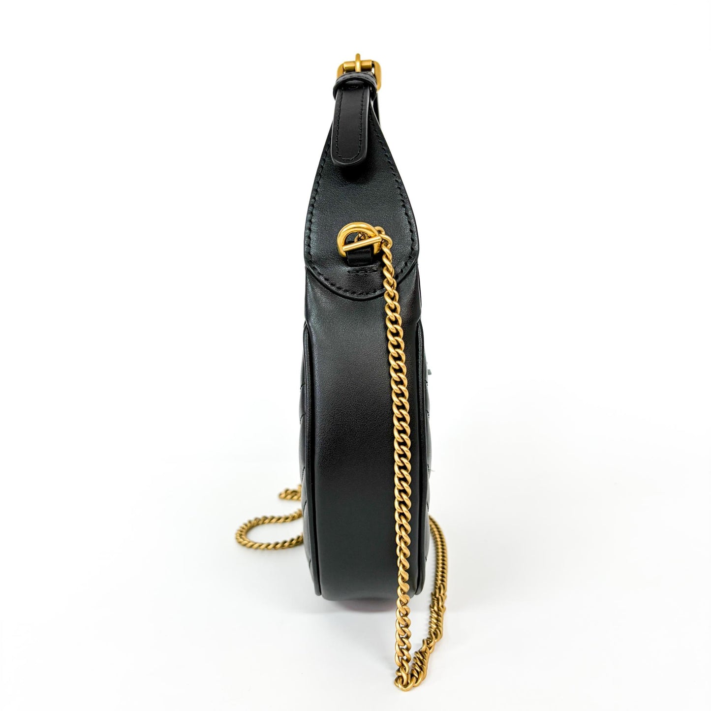 Gucci GG Marmont Half Moon Mini Shoulder Bag Black