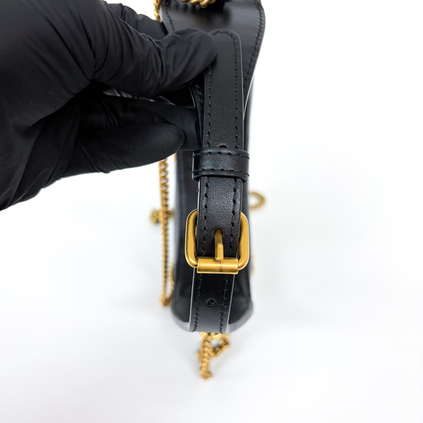 Gucci GG Marmont Half Moon Mini Shoulder Bag Black