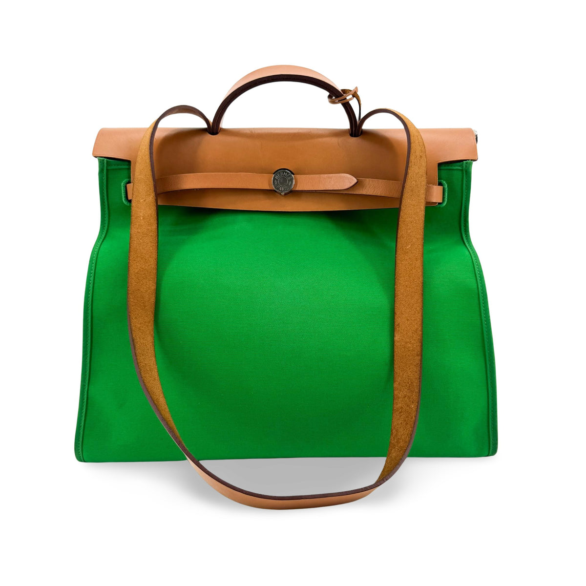 Hermès Herbag 31 Green Natural