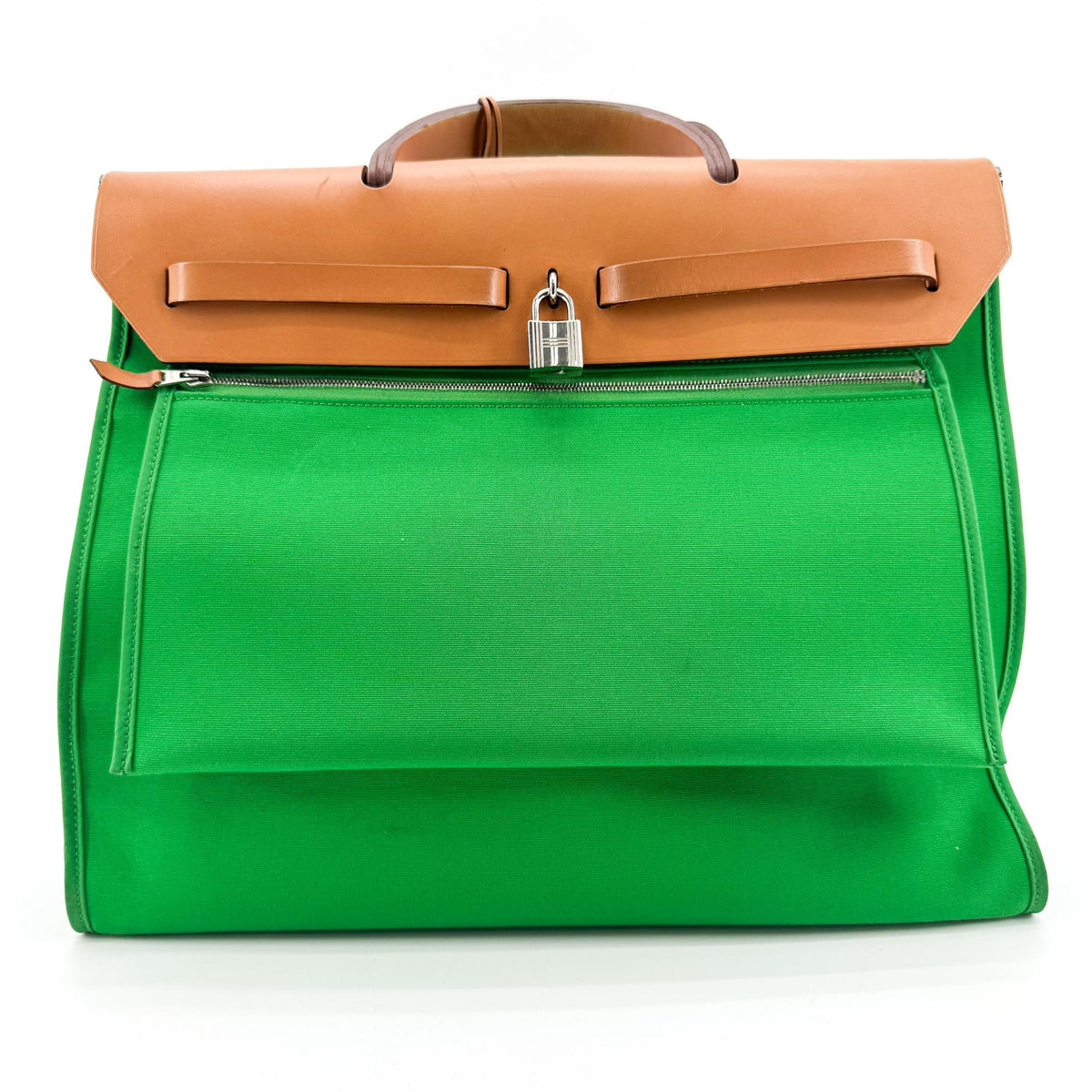 Hermès Herbag 31 Green Natural