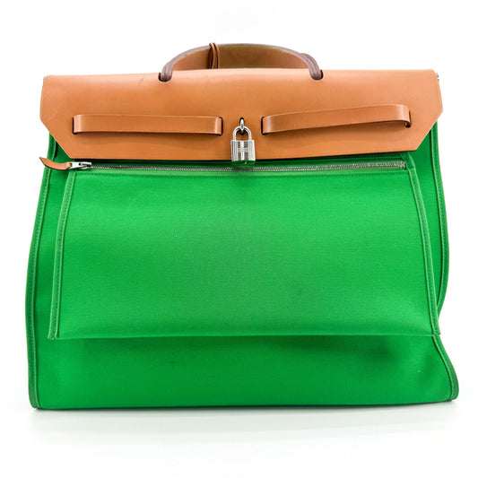 Hermès Herbag 31 Green Natural