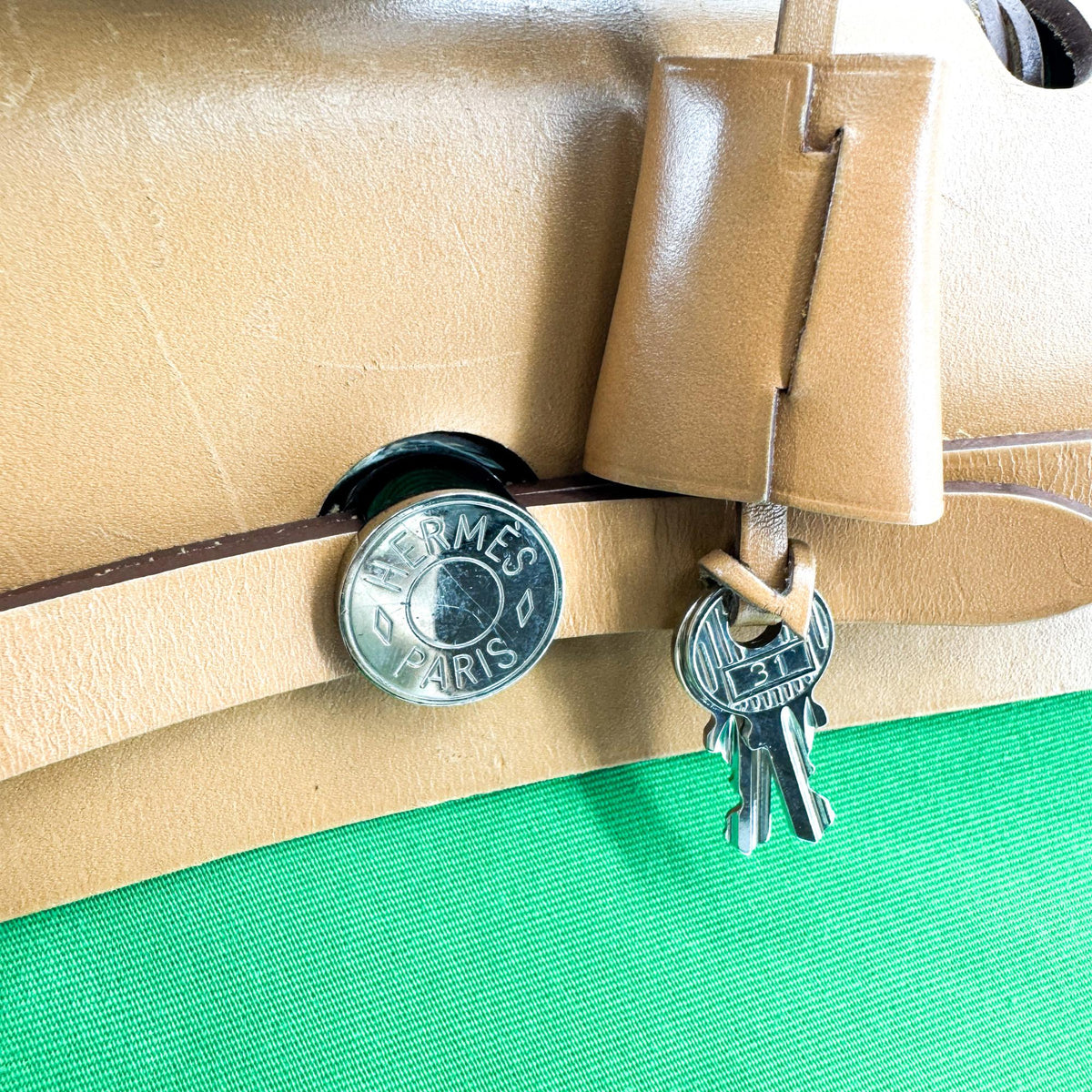 Hermès Herbag 31 Green Natural