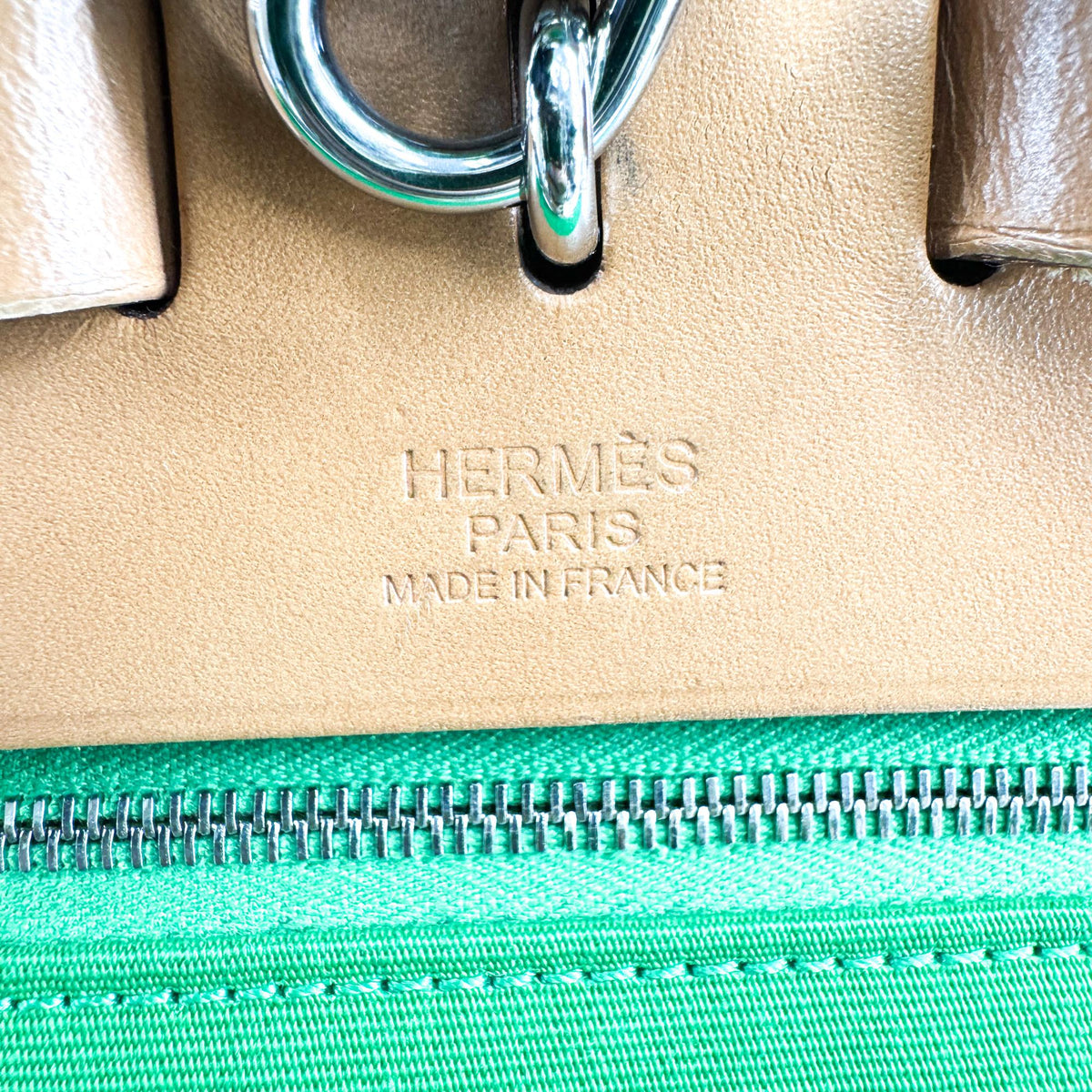 Hermès Herbag 31 Green Natural