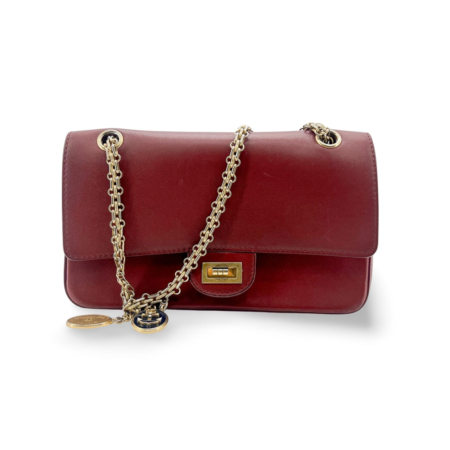 Chanel 2.55 Reissue Flap Bag 225 Burgundy Gold Hardware