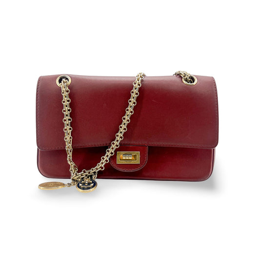 Chanel 2.55 Reissue Flap Bag 225 Burgundy Gold Hardware