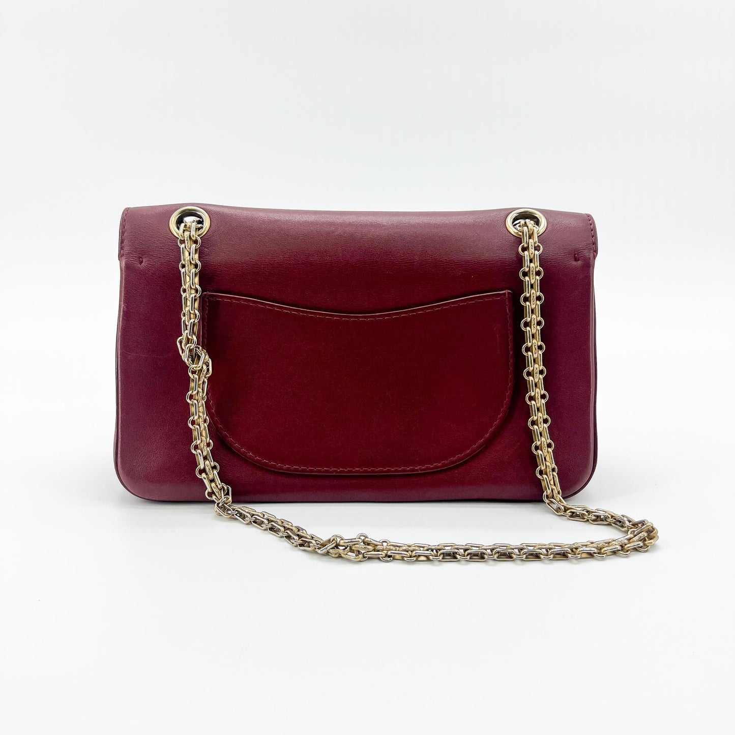 Chanel 2.55 Reissue Flap Bag 225 Burgundy Gold Hardware