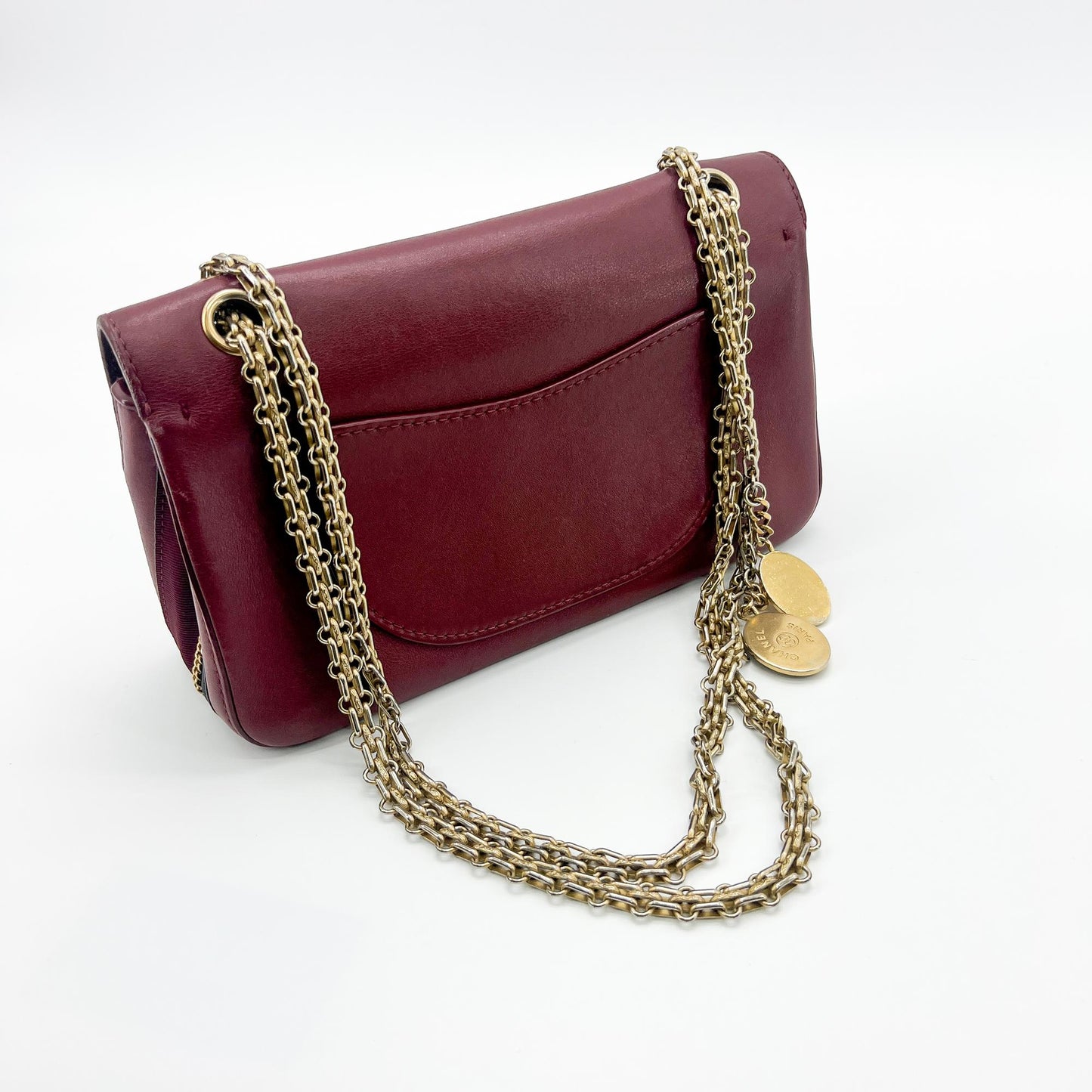 Chanel 2.55 Reissue Flap Bag 225 Burgundy Gold Hardware
