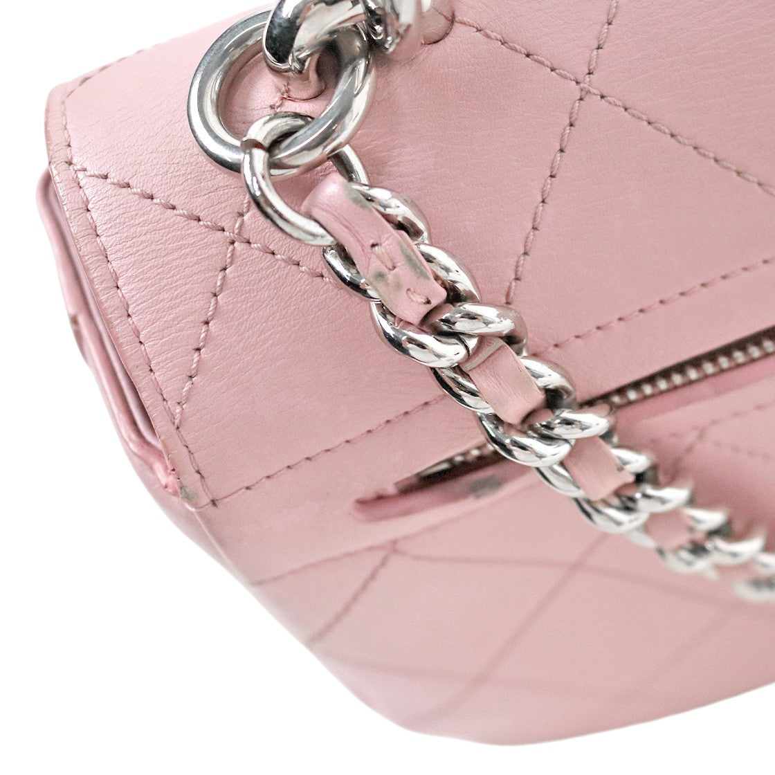 Chanel Pink Lambskin Quilted CC Flap Top-Handle 2-Way Bag