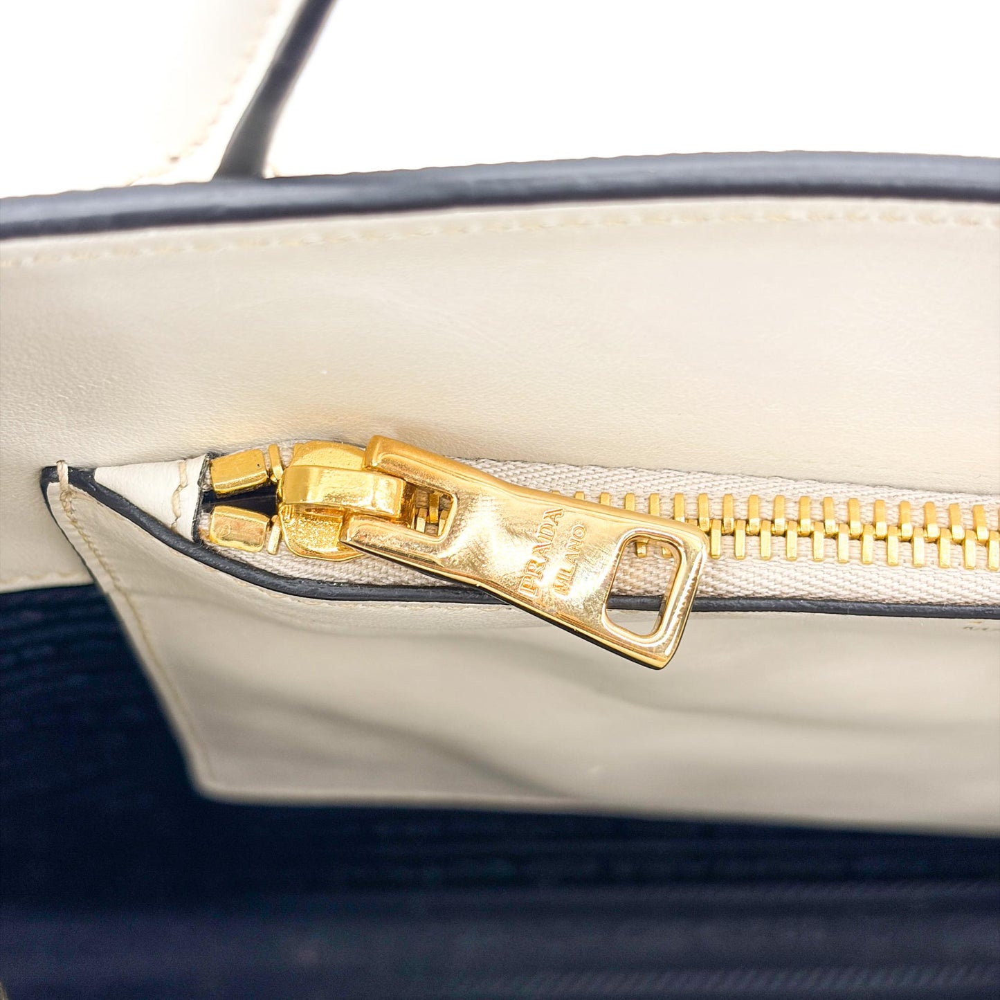 Prada Monochrome Small Saffiano Leather Tote Bag White