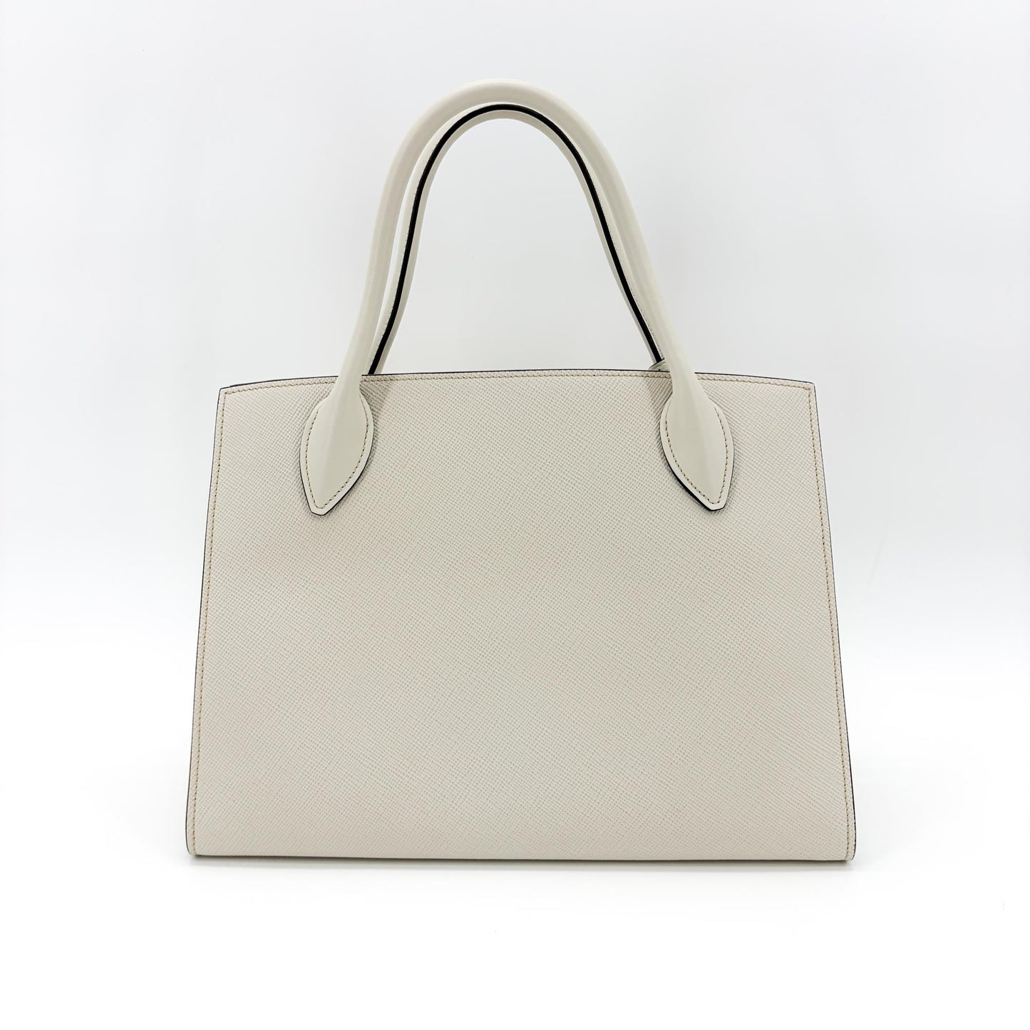 Prada Monochrome Small Saffiano Leather Tote Bag White