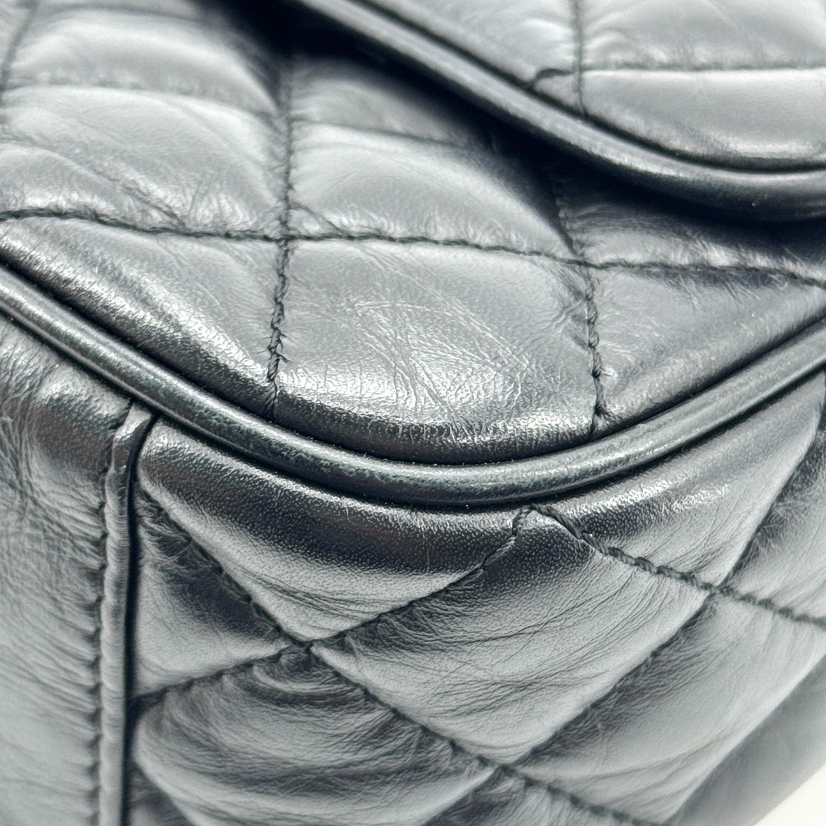 Chanel Yeezy Caviar Flap Bag Silver Hardware Black