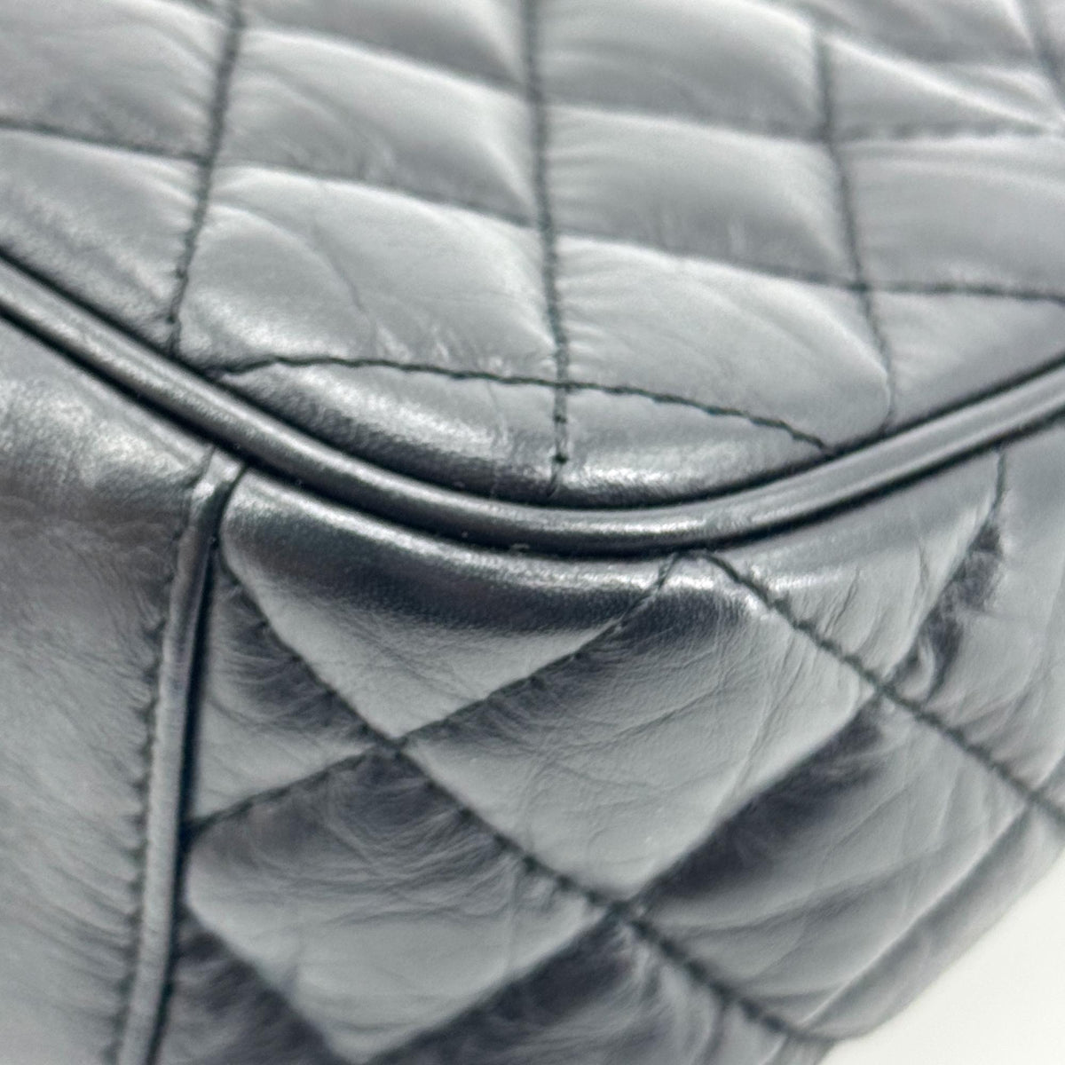 Chanel Yeezy Caviar Flap Bag Silver Hardware Black