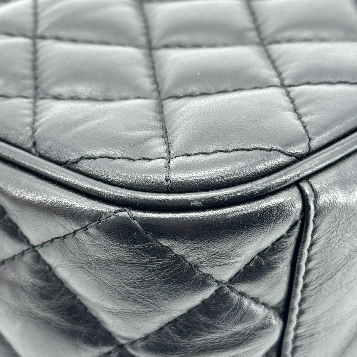 Chanel Yeezy Caviar Flap Bag Silver Hardware Black