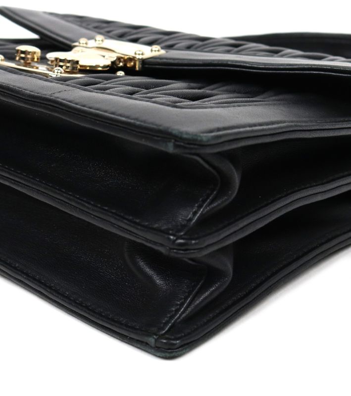 Miu Miu Confidential Matelassé Shoulder Bag Black