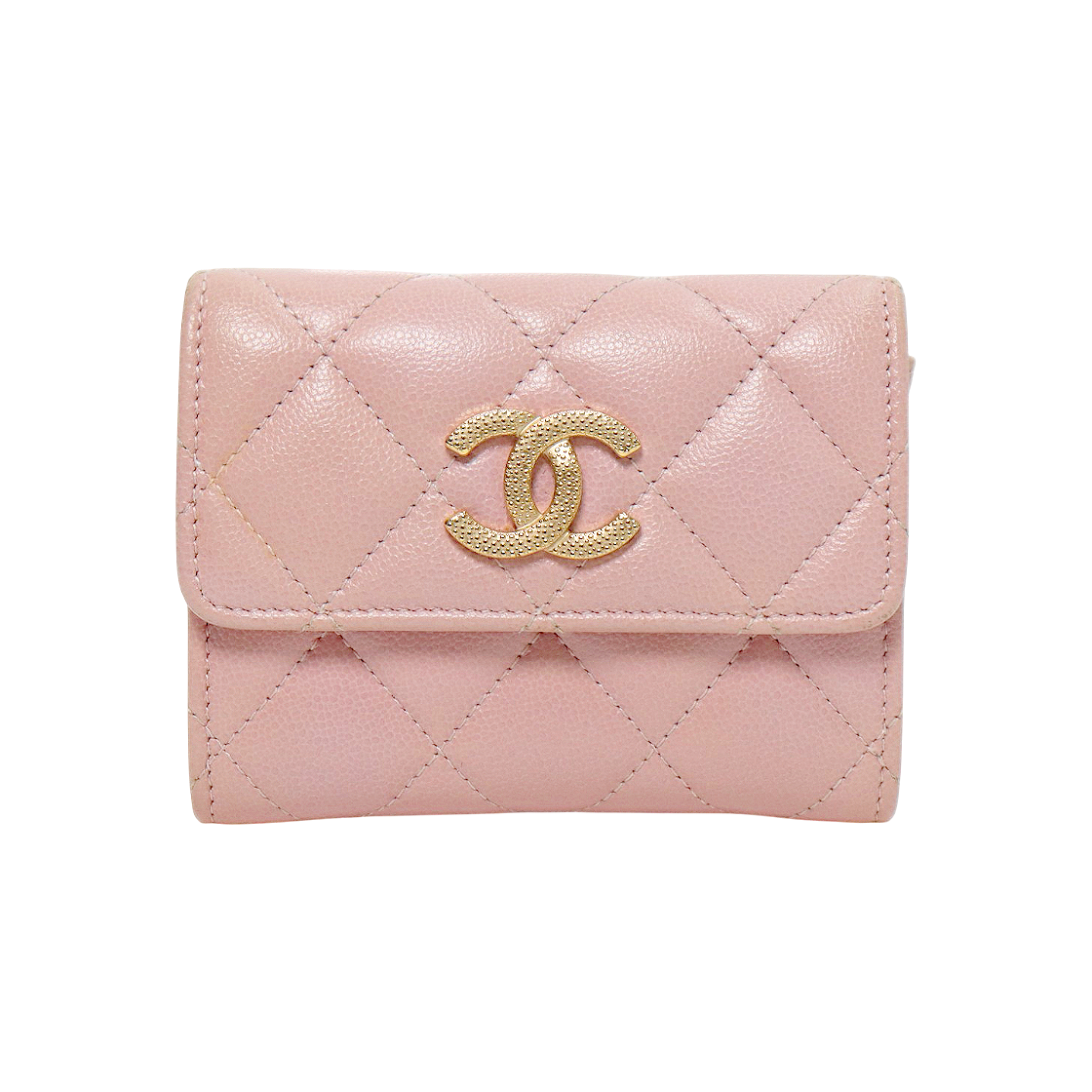 Chanel Pink Caviar Card Wallet